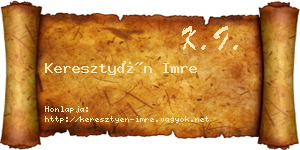 Keresztyén Imre névjegykártya