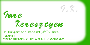 imre keresztyen business card